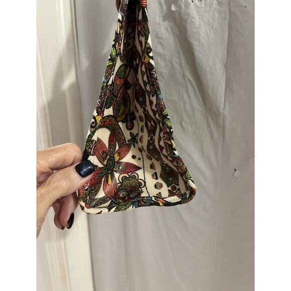 Sakroots Brown Owl Print I Dilated Lunch Bag 10x9x4.5 - Picture 4 of 7